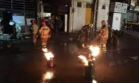 لحظه آتش سوزی یک مغازه در تهرانپارس/ ویدئو