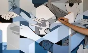 نمایش گذر زمان روی بوم نقاشی / عکس