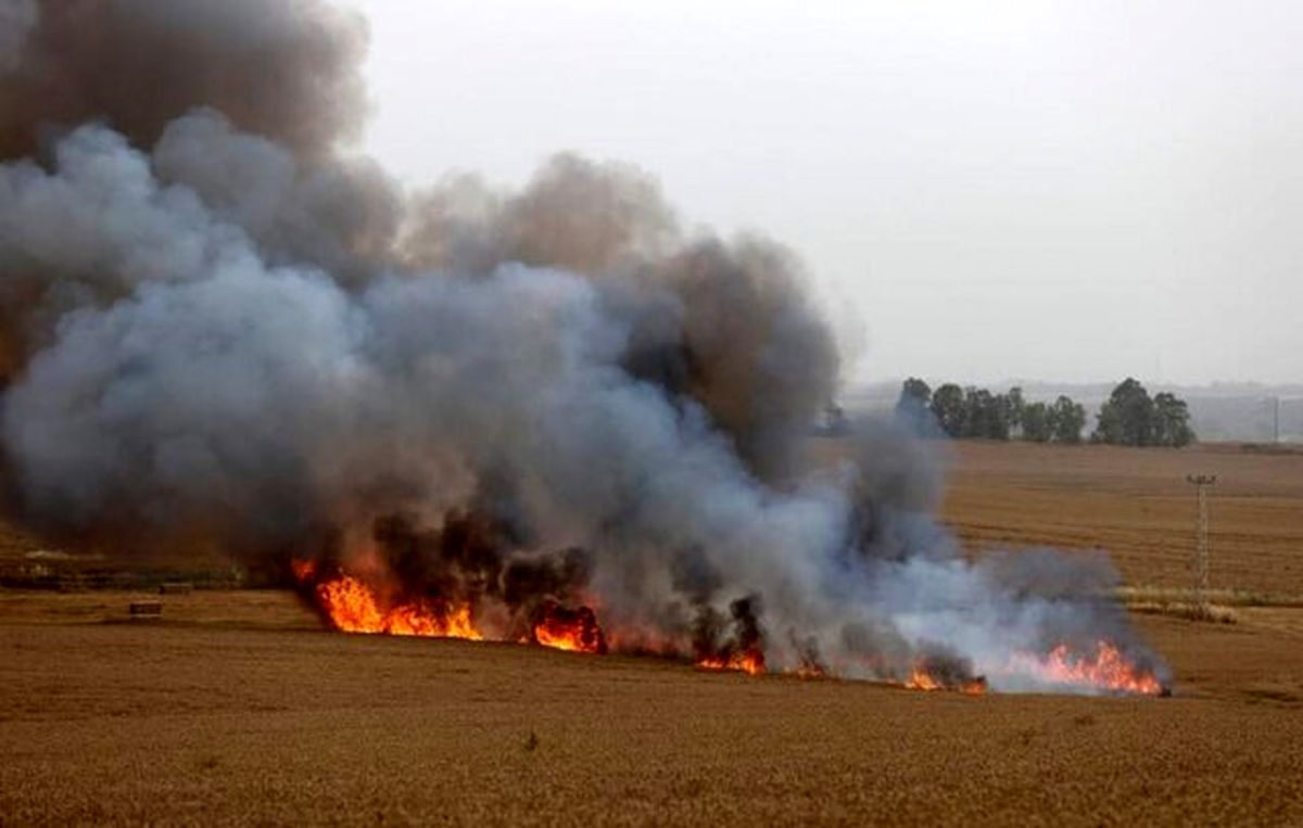 تعداد آتش‌سوزی‌های شهرک‌های اطراف غزه به ۲۱ مورد رسید