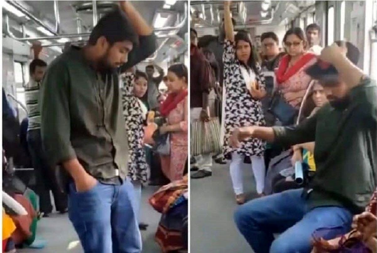 اقدام غیراخلاقی مسافر برای تصاحب صندلی در مترو/ ویدئو
