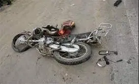 مرگ موتور سوار به خاطر واژگونی موتورسیکلت