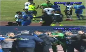 فیلم/ درگیری شدید فیزیکی بازیکنان صبا و استقلال به کادرفنی دو تیم کشید