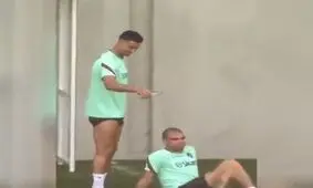 شوخی جالب رونالدو با په‌په!/ویدئو