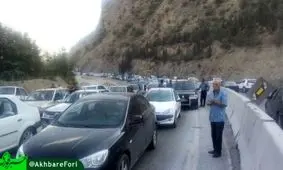 ترافیک در جاده هراز و یک طرفه شدن مسیر به سمت تهران