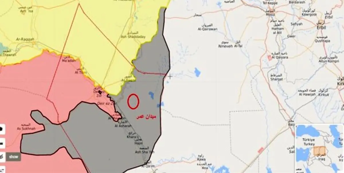 گزارش‌هایی از حمله راکتی به پایگاه ائتلاف آمریکایی در دیر الزور سوریه