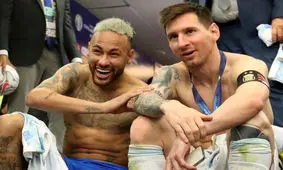 مسی و نیمار هم تیمی شدند/عکس