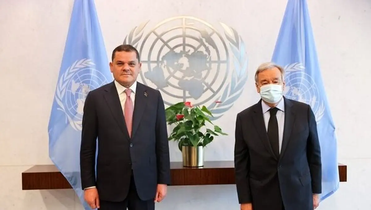 تاکید بر خروج مزدوران خارجی از لیبی در دیدار الدبیبه و گوترش