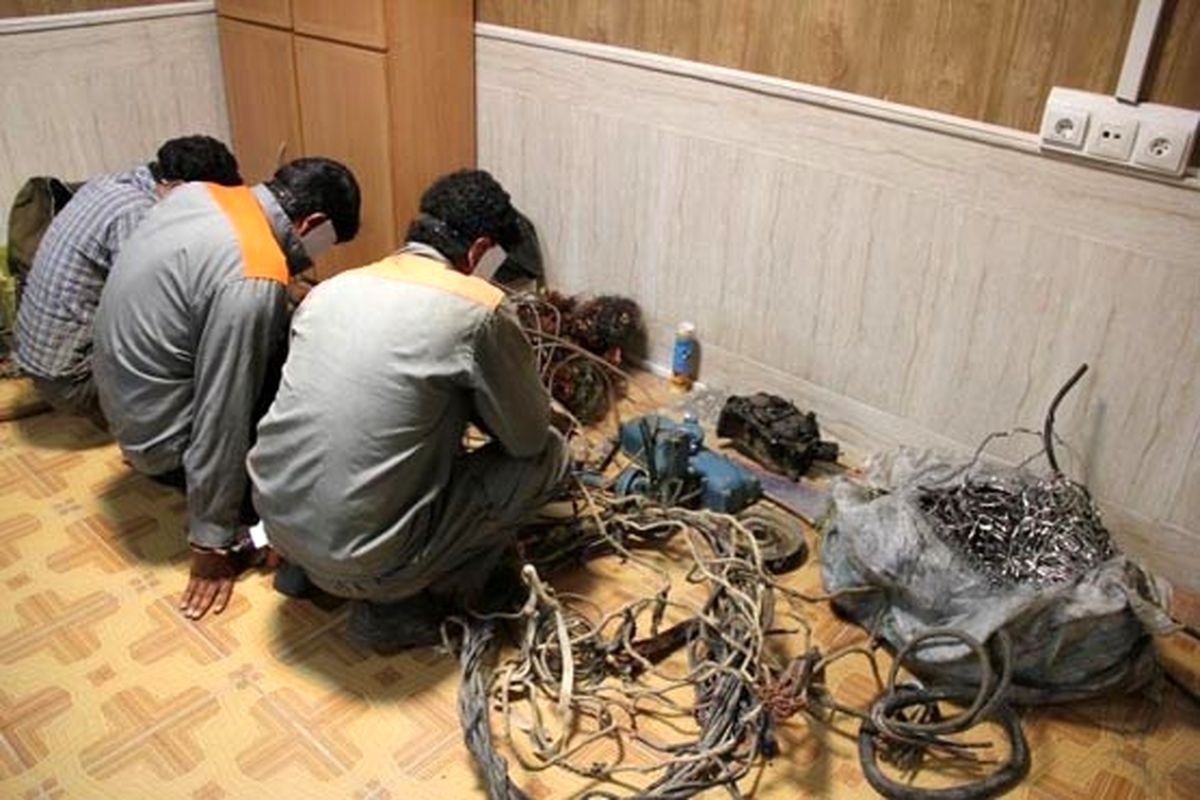 دستگیری باند سارقان کابل فشار قوی در آبادان