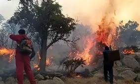 اولین مصدوم آتش‌ سوزی جنگل های گچساران روانه بیمارستان شد