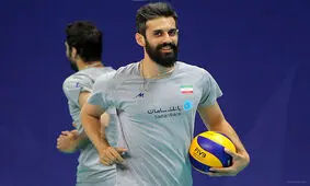 حرکت فوق‌العاده سعید معروف/ نابغه والیبال، بسکتبالیست خوبی هم است/ عکس