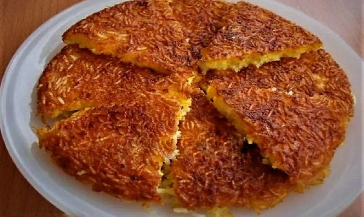 آموزش «ته دیگ زعفرانی مجلسی» بدون تخم مرغ/ ویدئو