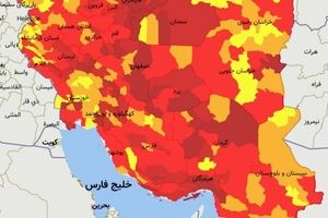 نقشه جدید رنگ بندی کرونا در کشور/ ۲۸۵ شهر در وضعیت قرمز