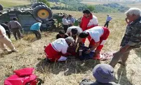 راننده جوان کمباین بر اثر سقوط از پل جان باخت