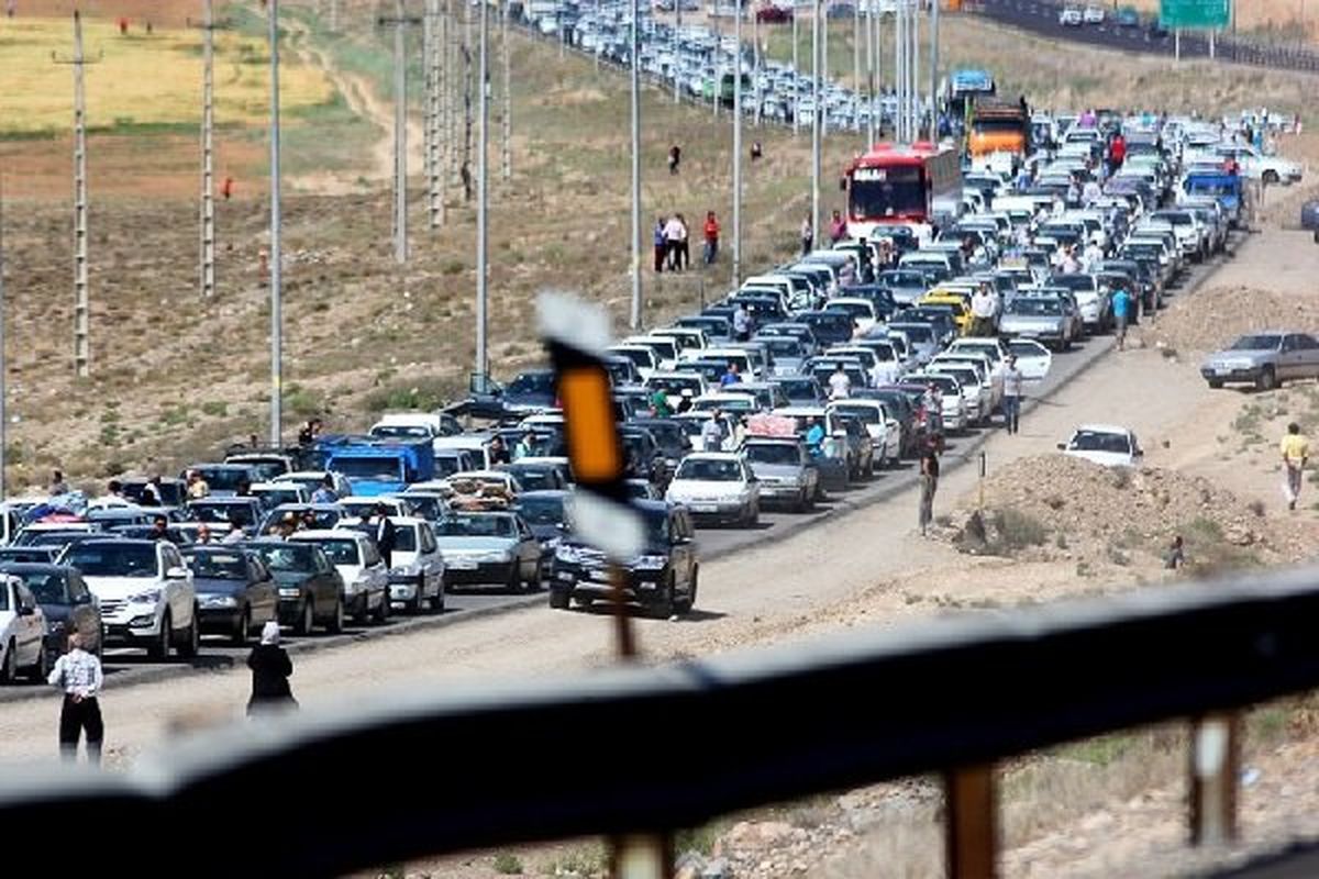 ترافیک سنگین در جاده چالوس