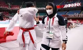 مصدومیت و گریه حمیده عباسعلی پس از حذف از المپیک/ عکس