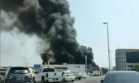 آتش سوزی در نزدیکی فرودگاه دبی
