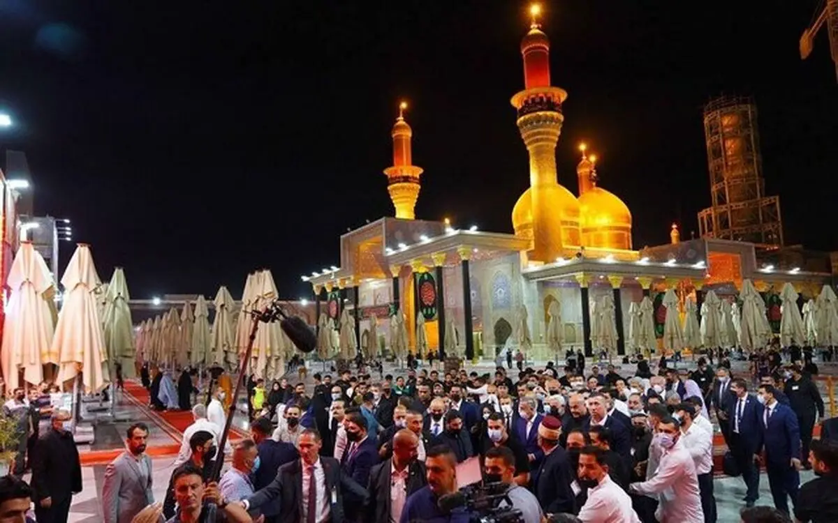 رئیس جمهور فرانسه به زیارت کاظمین رفت/سفر ماکرون به اربیل پس از اجلاس بغداد