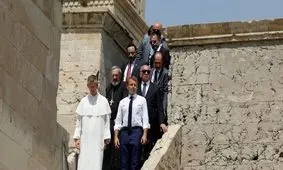 سفر رئیس‌جمهور فرانسه به موصل عراق/ عکس