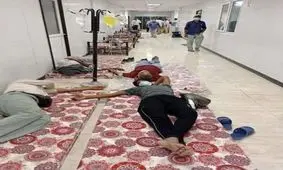 ماجرای بستری شدن بیماران جاسک هرمزگان بر روی زمین