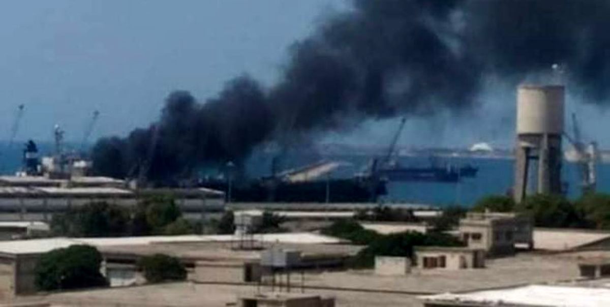 انفجار در یک کشتی تجاری در لاذقیه سوریه