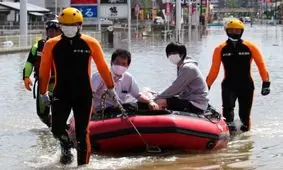 بارش باران های سیل آسا در ژاپن