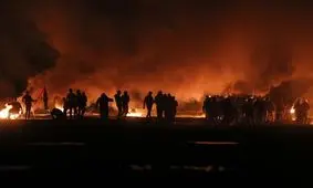 یک شهید و ۱۵ زخمی در حمله صهیونیست ها به تظاهرات شبانه غزه