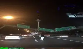 سقوط تابلو راهنما در اتوبان شیخ فضل الله نوری