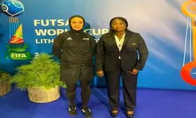 دیدار دبیرکل فیفا با داور زن ایرانی در جام جهانی فوتبال