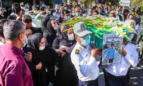 خاکسپاری پیکر «علی لندی» نوجوان فداکار ایذه‌ ای