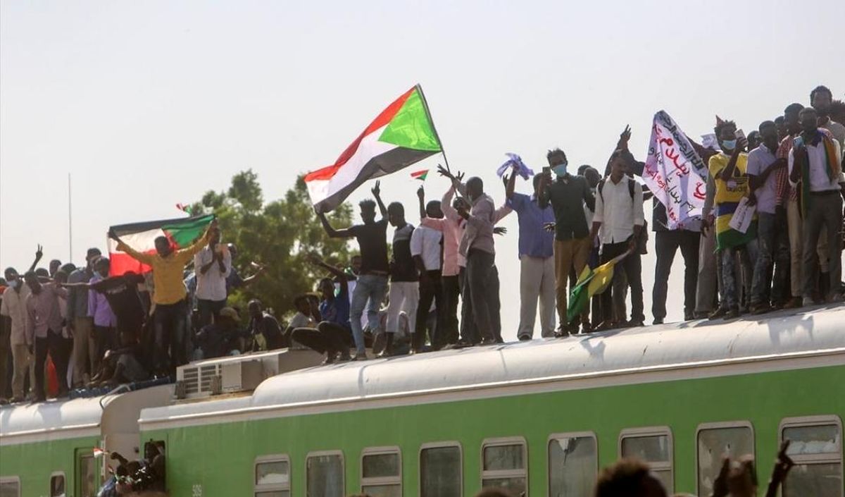 تظاهراتِ قطاری در سودان/ عکس