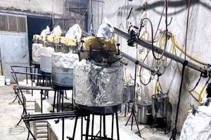 کشف آشپزخانه تولید مواد مخدر، متعلق به تروریست‌های فیلق الشام در سوریه