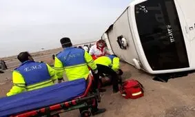 واژگونی اتوبوس در محور دامغان - شاهرود ۳۳ مصدوم برجای گذاشت