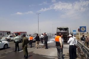 واژگونی اتوبوس تهران -مشهد در دامغان