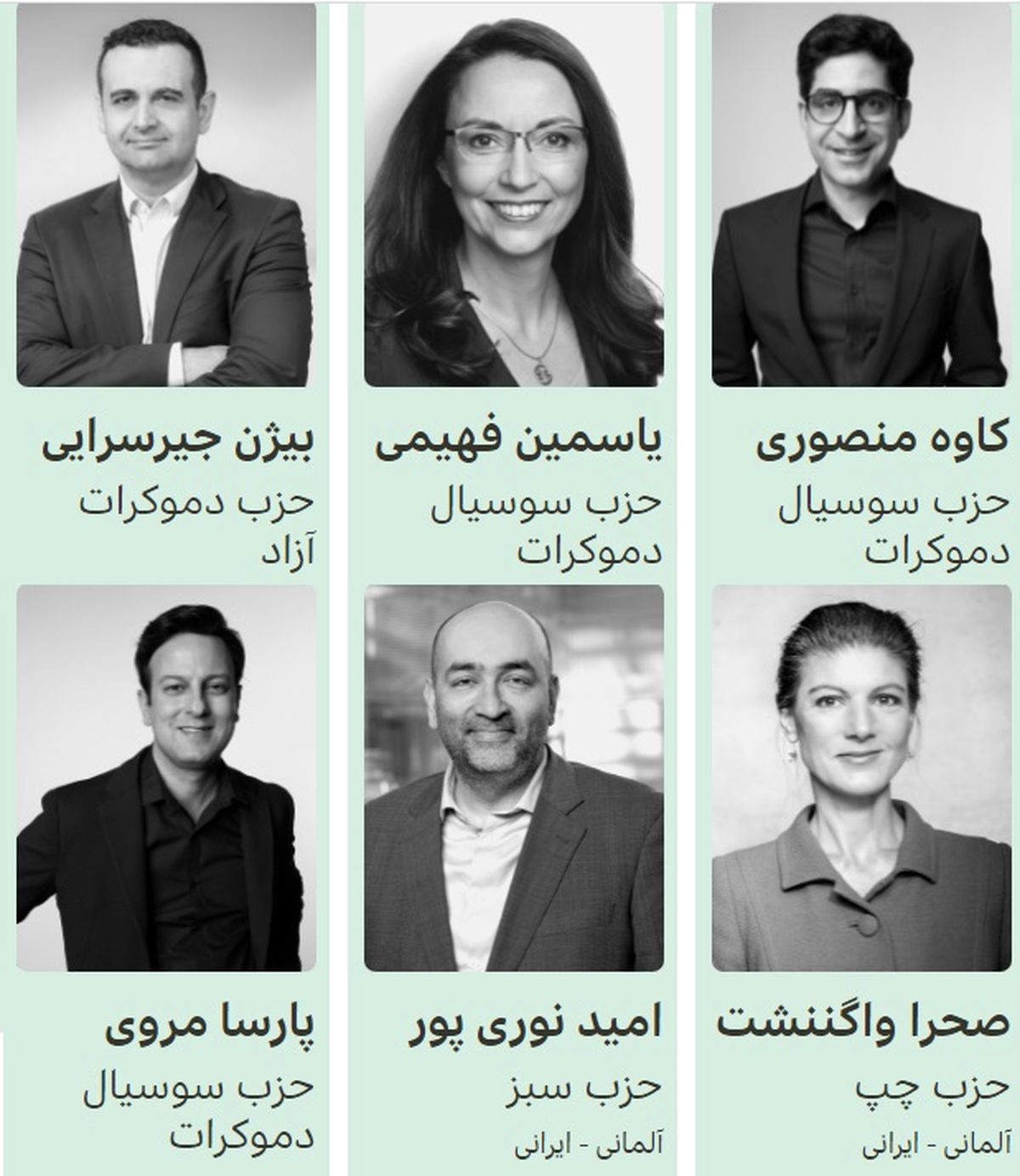 ۶ نماینده ایرانی در پارلمان جدید آلمان