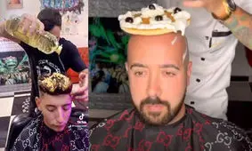 آرایشگری که روی سر مشتریان پاپ کورن می‌پزد/ ویدئو