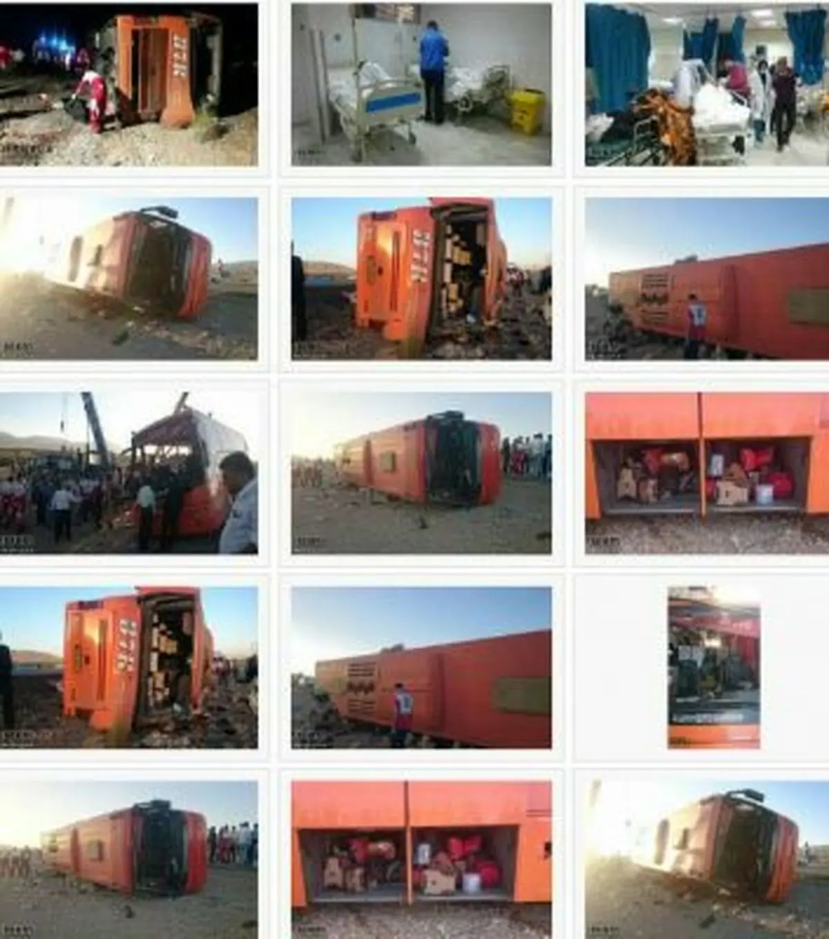 اسامي مصدومان حادثه واژگوني اتوبوس دانش آموزان