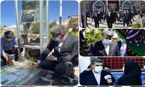 تجدید عهد مدیرعامل بانک صادرات ایران با سردار دلها در گلزار شهدای کرمان