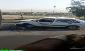 تصادف شدید پراید با گاردریل در تبریز