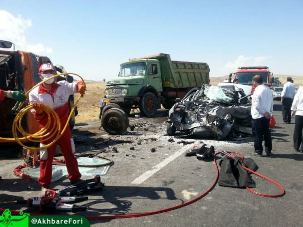 تصادف مرگبار 405 و خاور در جاده تبریز-هریس