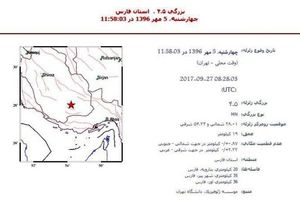 زمین لرزه 4.5 ریشتری استان فارس را لرزاند