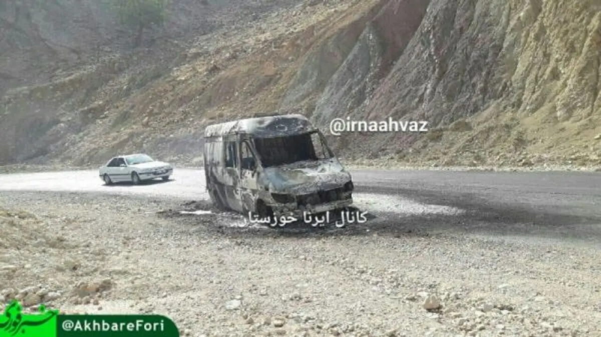 آتش گرفتن آمبولانس موقع حمل بيمار
