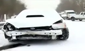 تصادف زنجیره‌ای 60 خودرو + فیلم