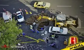 شاه لوله آب در خیابان طالقانی ترکید