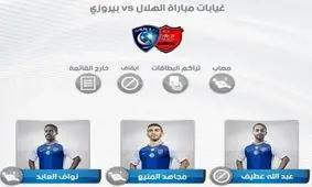 الهلال با سه غایب سرشناس مقابل پرسپولیس