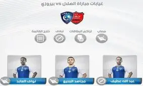 الهلال با سه غایب سرشناس مقابل پرسپولیس