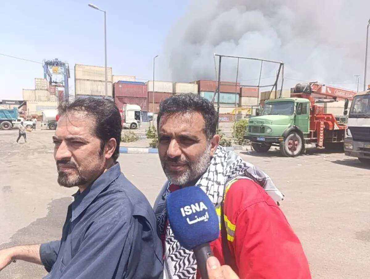 دمای انفجار اسکله ۱۴۰۰ درجه بود/ آب روی کانتینرها بخار می شد