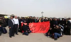 حضور کاروان هنرمندان حسینی در کربلا +عکس