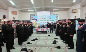 تشییع پیکر شهید تازه تفحص شده ارتش در مرکز فرماندهی باقرالعلوم انزلی