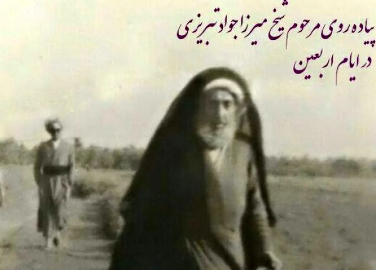 عکس / پیاده روی مرحوم شیخ میرزا جواد تبریزی به سوی کربلا
