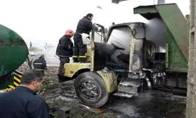 مهار حریق یک دستگاه کامیون و یک منزل مسکونی در بندرانزلی